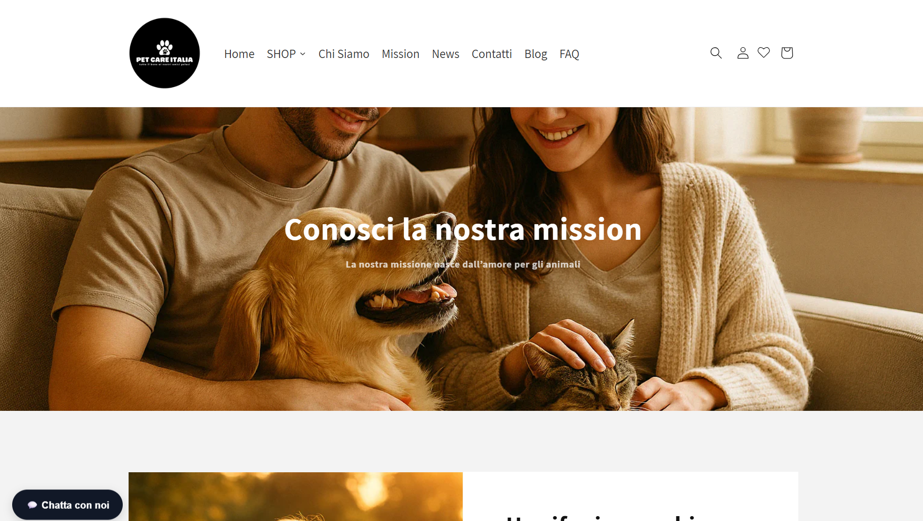 Screenshot Pet Care Italia